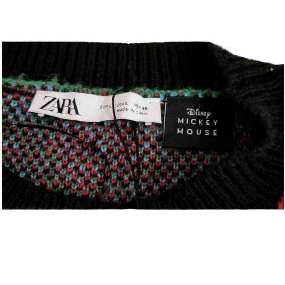 Zara Mickey Mouse Disney Jacquard Knit Sweater L - Picture 4 of 7